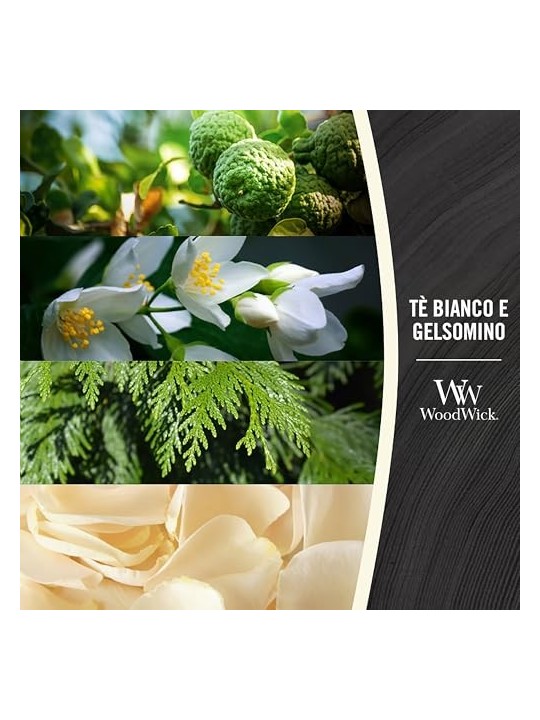WoodWick Vaso Bianco T e Gelsomino White Tea and Jasmine