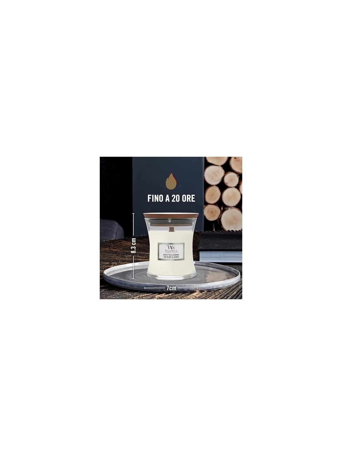 WoodWick Vaso Bianco T e Gelsomino White Tea and Jasmine