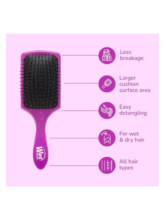 Spazzola per capelli Wet Brush Paddle Districante Viola
