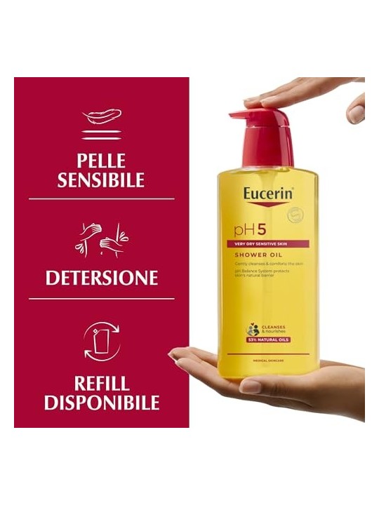 Eucerin Olio Doccia pH5 Rilipidizzante Pelli Sensibili donna 400ml