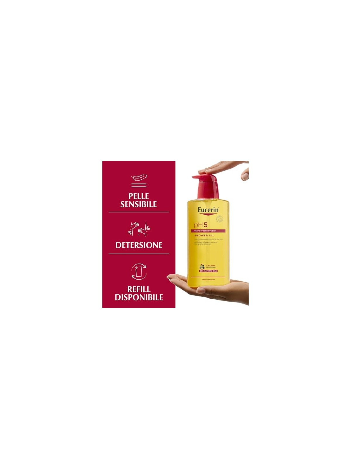 Eucerin Olio Doccia pH5 Rilipidizzante Pelli Sensibili donna 400ml