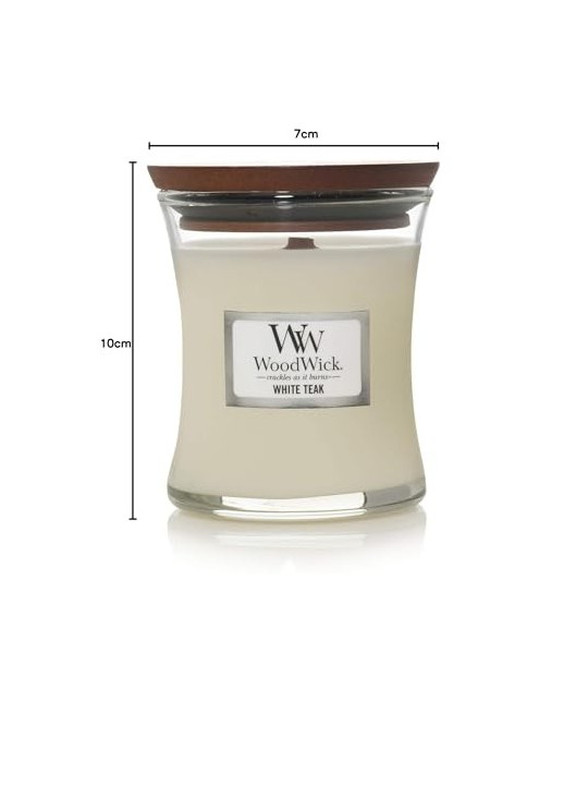 WoodWick White Teak Scented Candle 85.0g