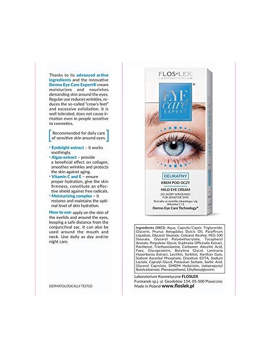 FLOSLEK Eye Care Expert crema contorno occhi delicata per pelli sensibili 30ml