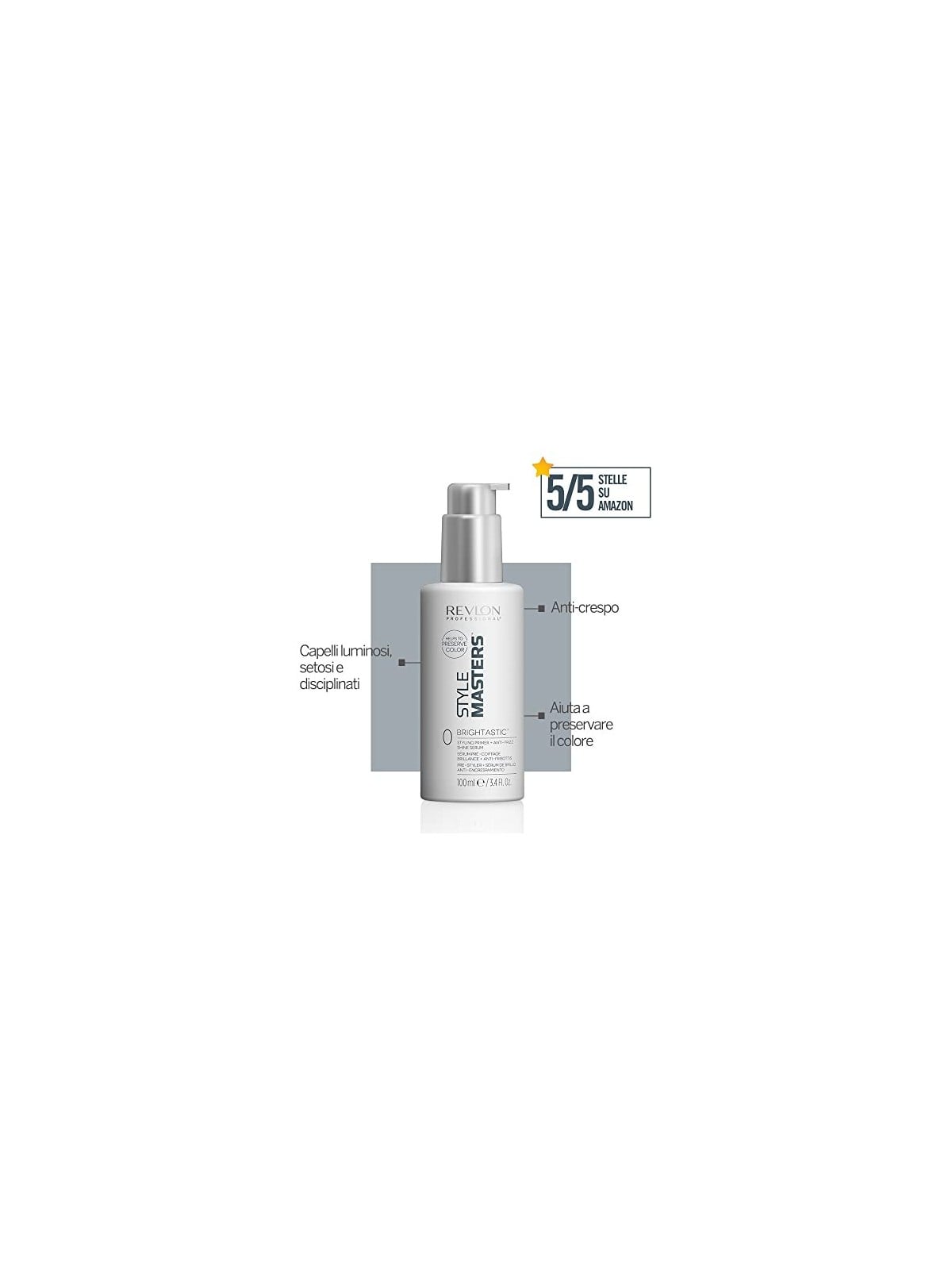 Revlon Professional Style Masters Double Or Nothing Brightastic Siero per capelli lisci e lucenti donna 100ml