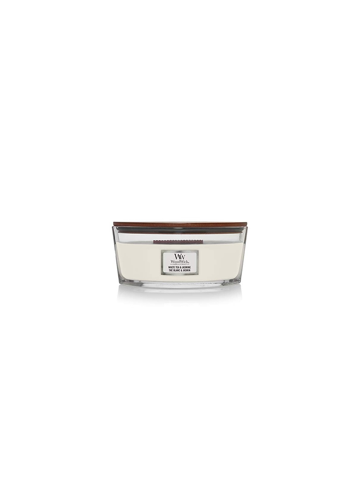 Candela profumata WoodWick Bianco T Gelsomino Nave 4530g
