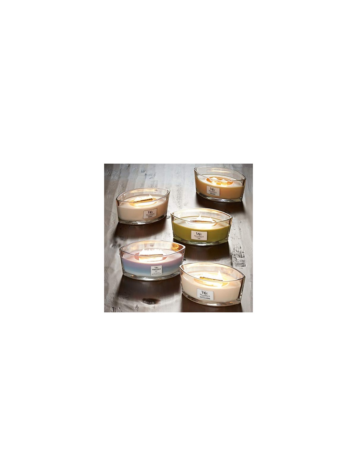 Candela profumata WoodWick Bianco T Gelsomino Nave 4530g