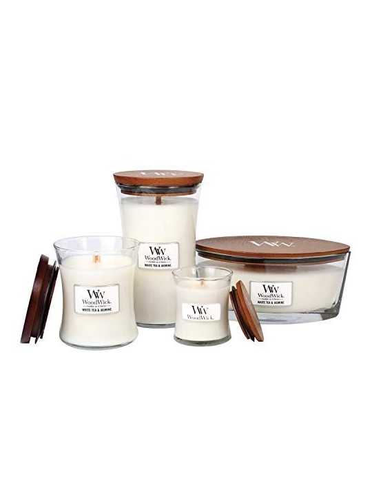 Candela profumata WoodWick Bianco T Gelsomino Nave 4530g
