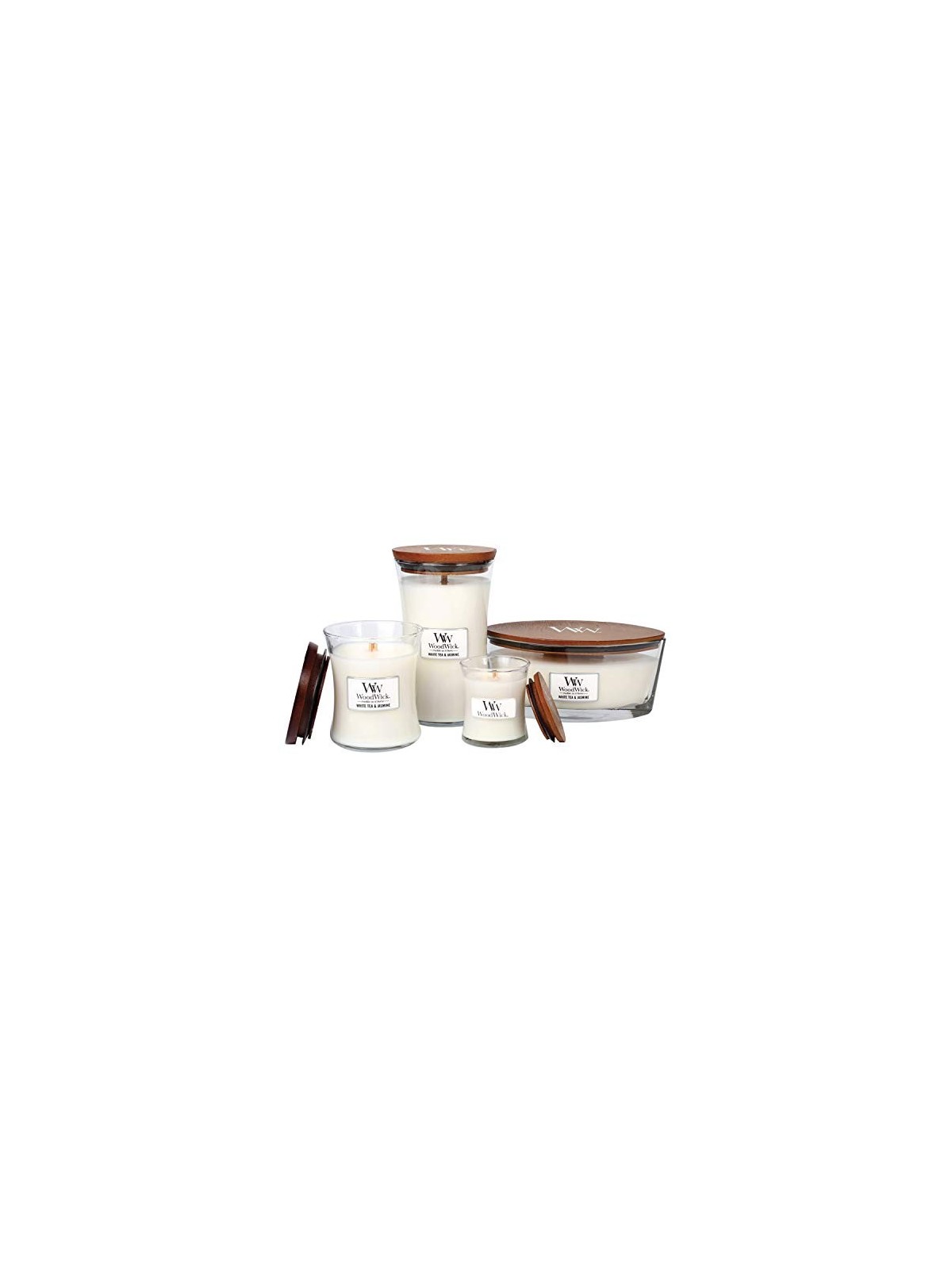 Candela profumata WoodWick Bianco T Gelsomino Nave 4530g