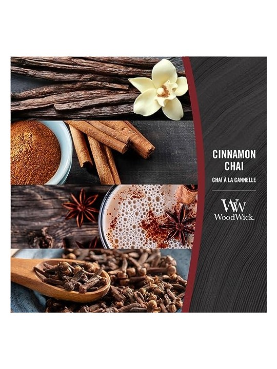 Candela profumata WoodWick Cinnamon Chai 275g