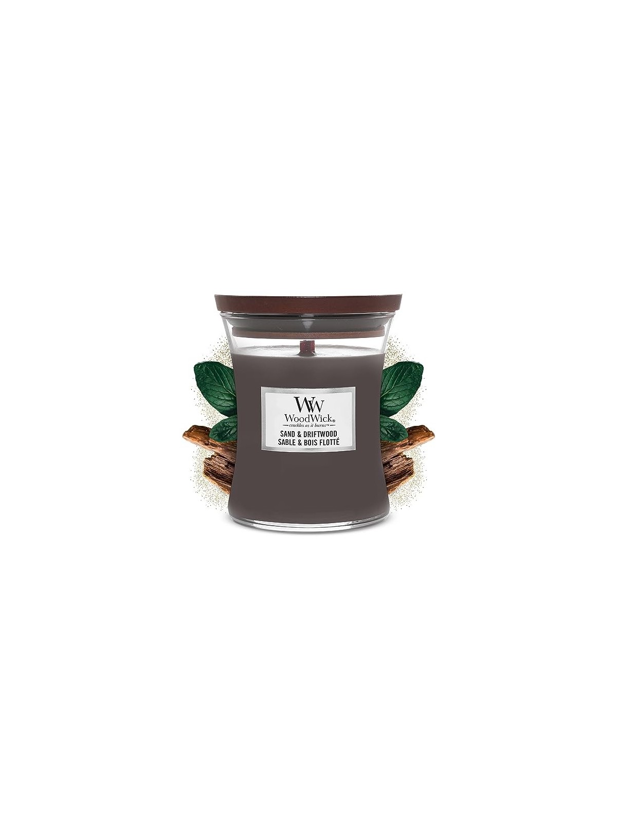 WoodWick Medium Hourglass Candles Scented Candle Sand & Driftwood 275g