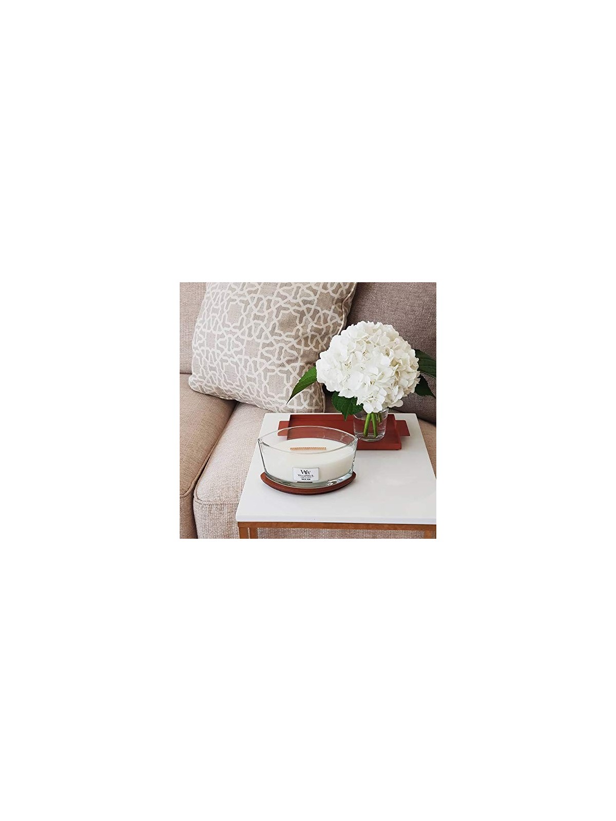 Candela profumata Woodwick White Teak 453,6g