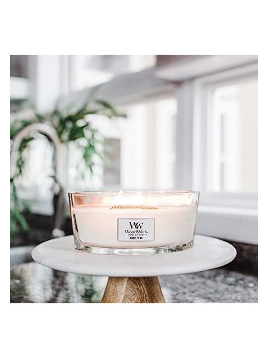 Candela profumata Woodwick White Teak 453,6g