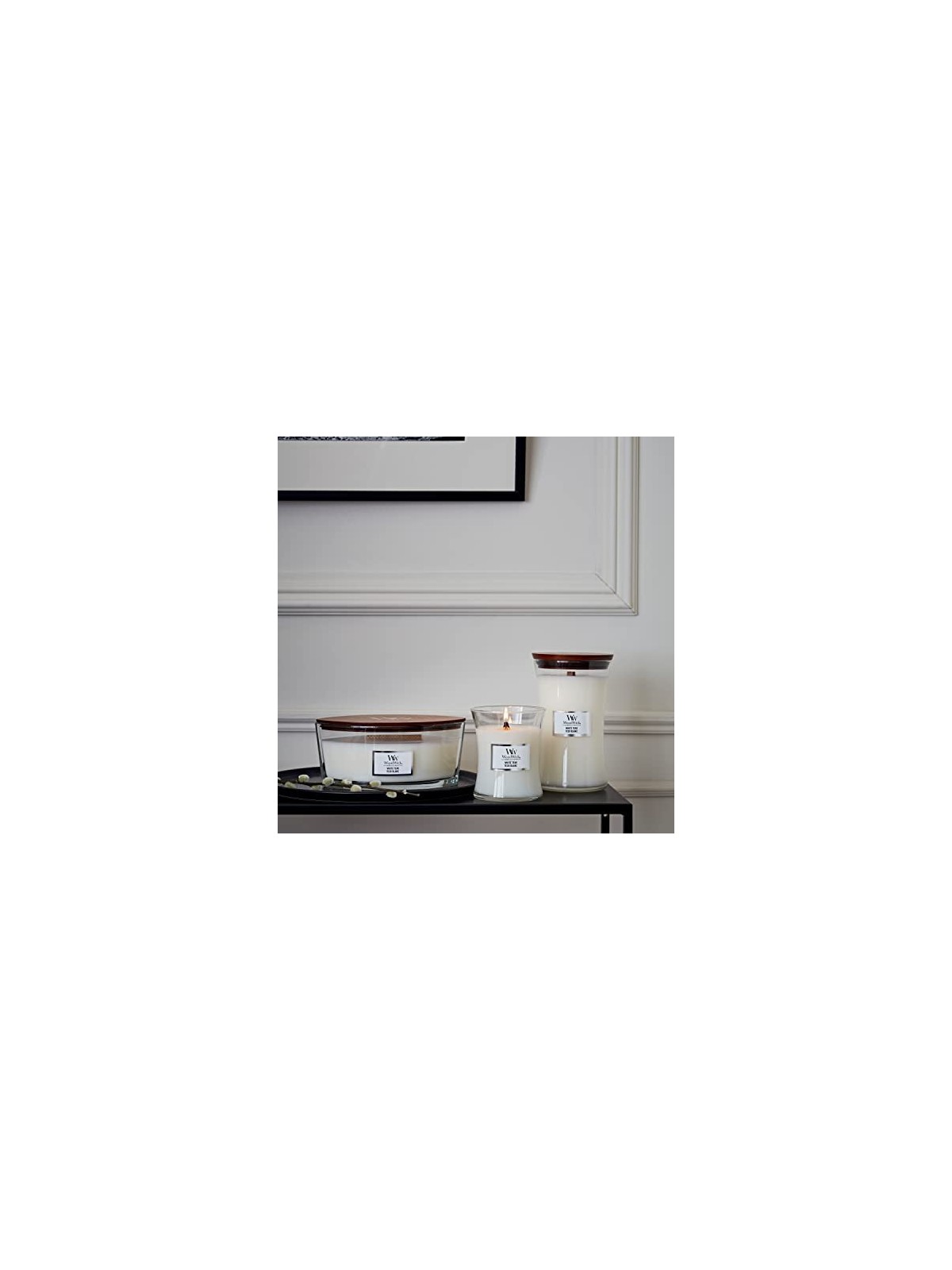 Candela profumata Woodwick White Teak 453,6g