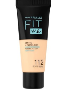 Maybelline Fit Me Trucco Matte Poreless 112 Soft Beige per Donna 30ml