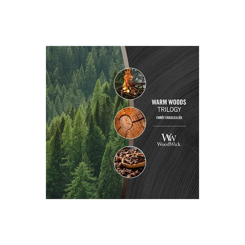Candela profumata WoodWick Trilogy Warm Woods 275 g