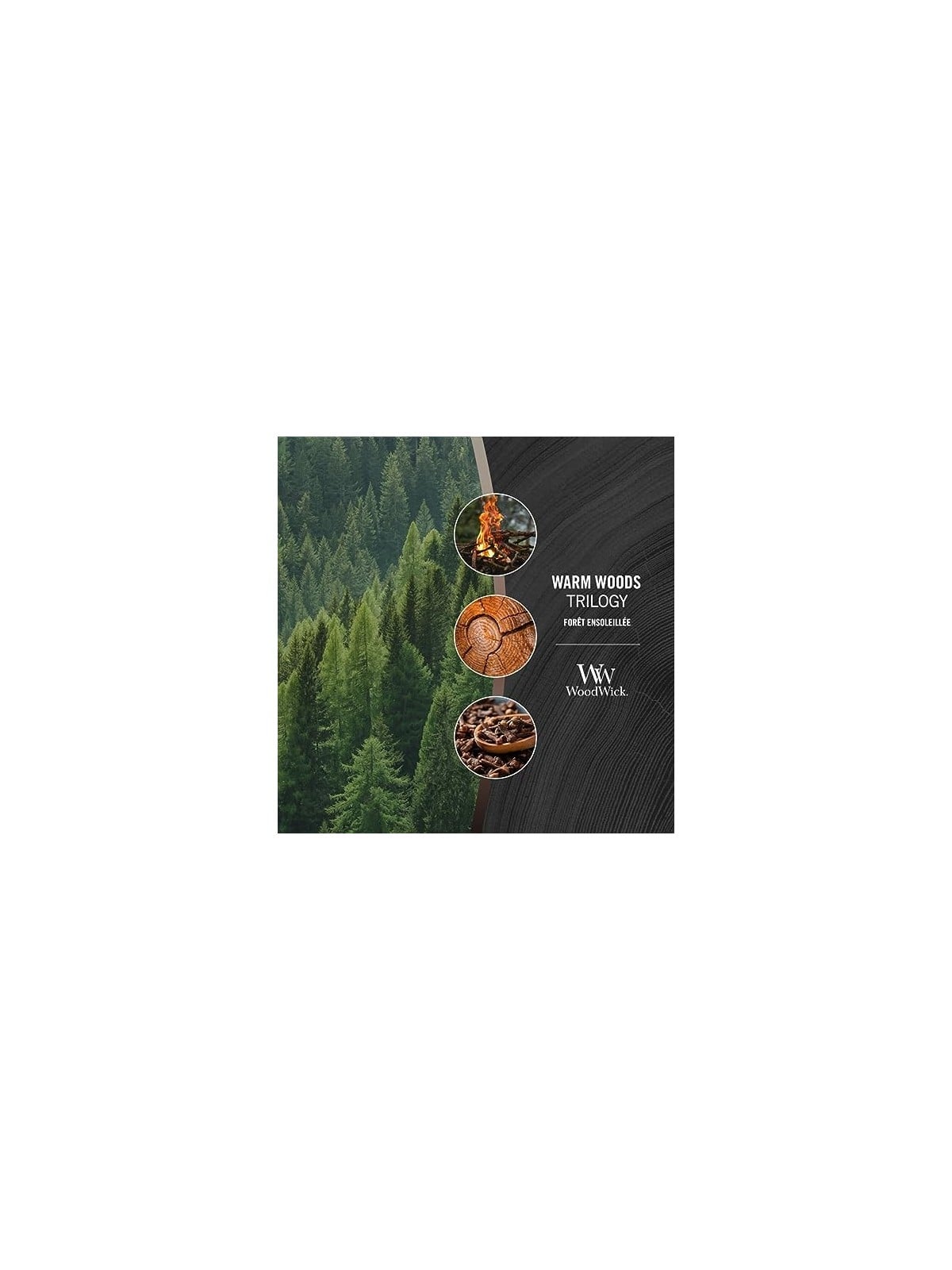 Candela profumata WoodWick Trilogy Warm Woods 275 g