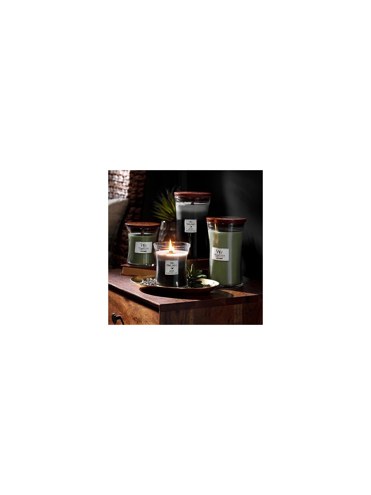 Candela profumata WoodWick Trilogy Warm Woods 275 g