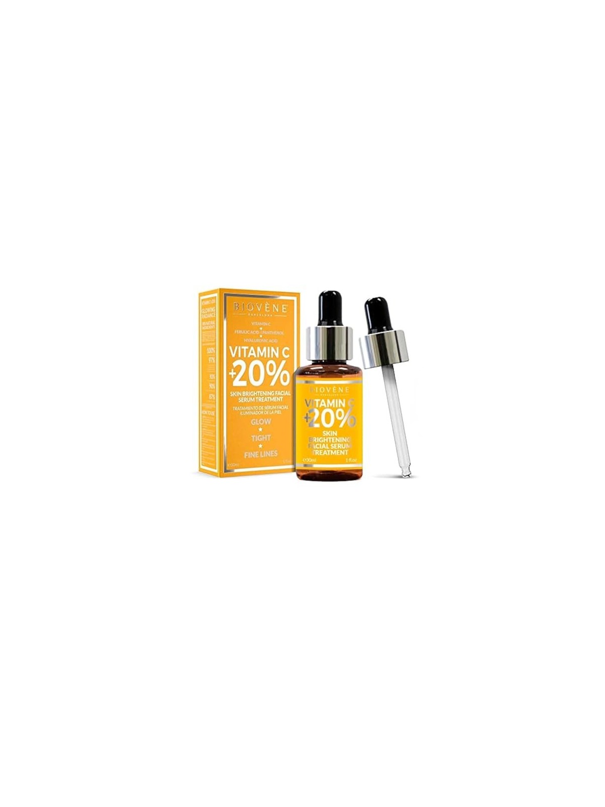Biovne VITAMIN C 20 siero viso illuminante per la pelle trattamento 30ml donna Biovène www.essenzetotalstyle.com 