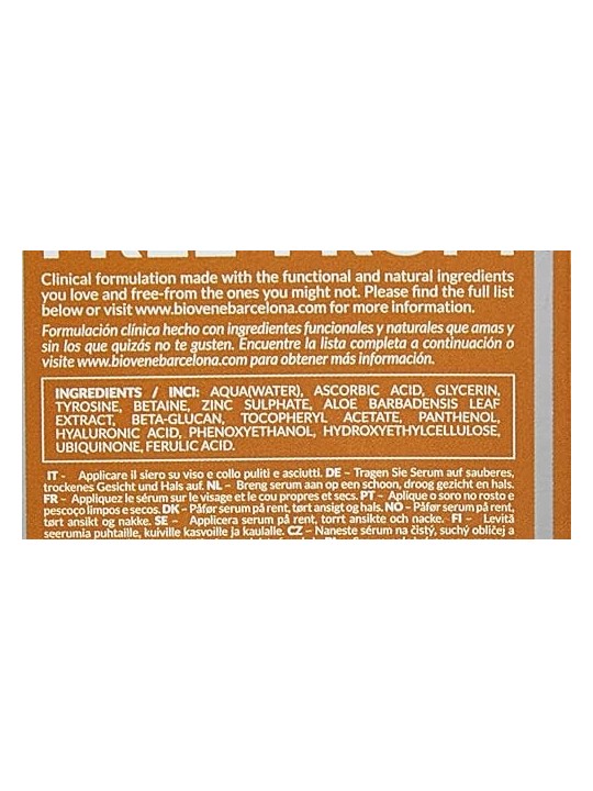 Biovne VITAMIN C 20 siero viso illuminante per la pelle trattamento 30ml donna Biovène www.essenzetotalstyle.com 