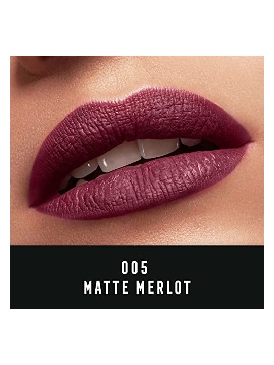 Max Factor Lipfinity Velvet Matte Liquido Matte Labbra tick 4 ml donna 005 Matte Merlot