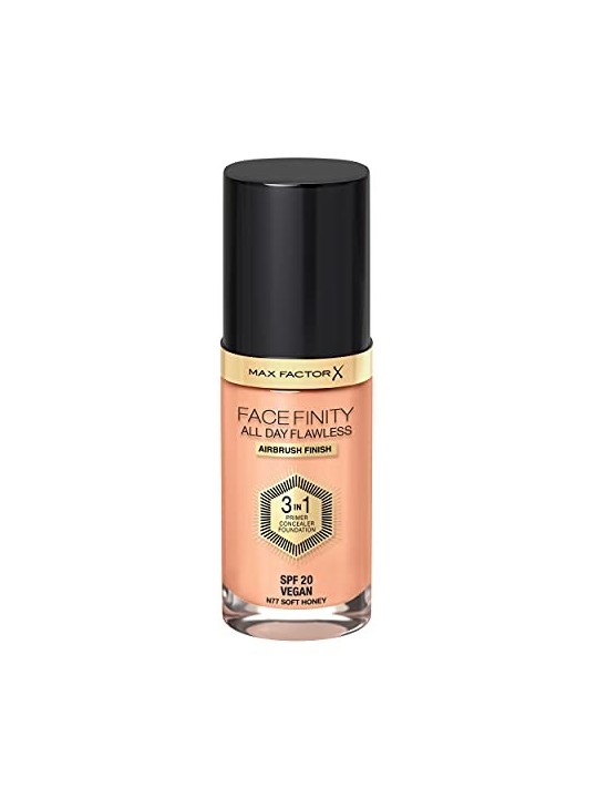 Max Factor All Day Flawless Facefinity 3 in 1 Makeup 30ml 77 Soft Honey