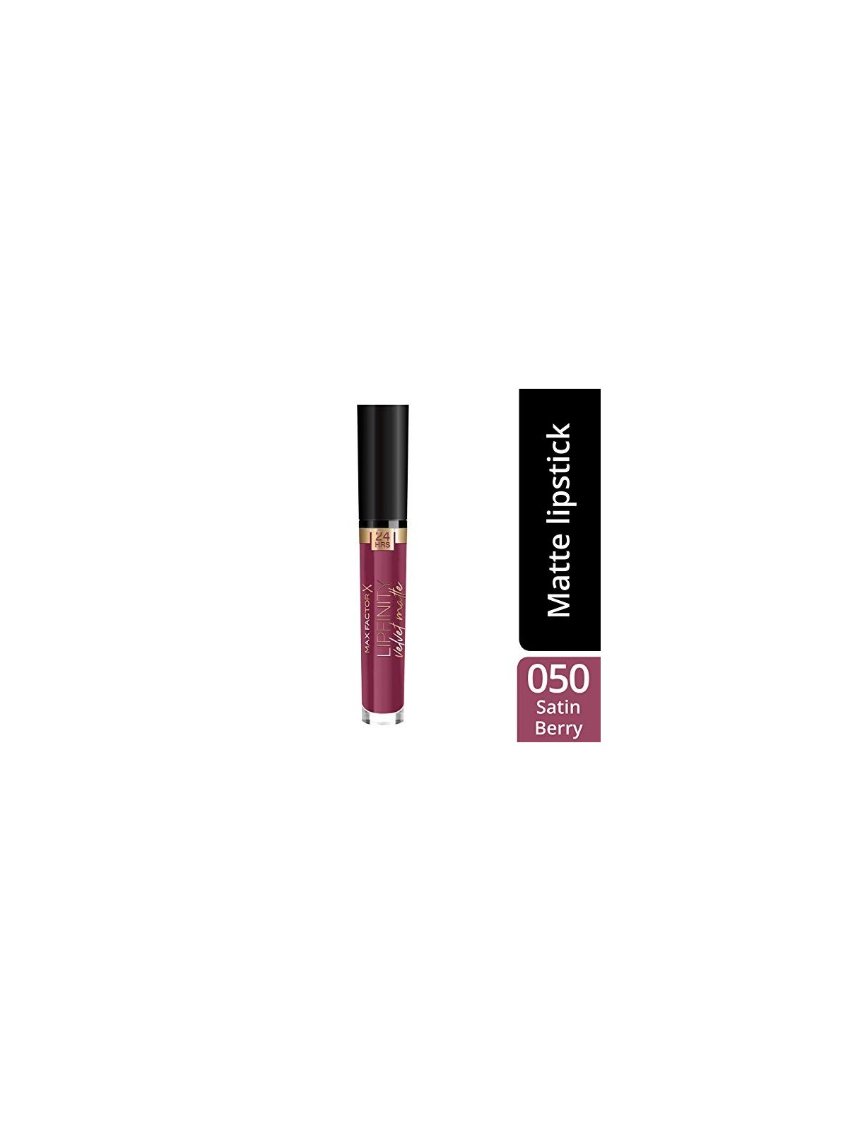 Max Factor Lipfinity Velvet Matte Liquido Matte Labbra tick 4 ml donna 050 Satin Berry