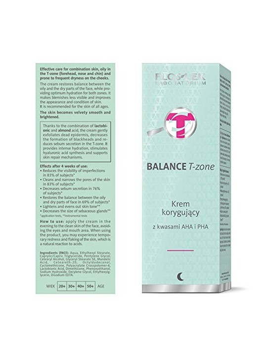 FLOSLEK Balance crema correttiva zona T con acidi AHA e PHA 50ml