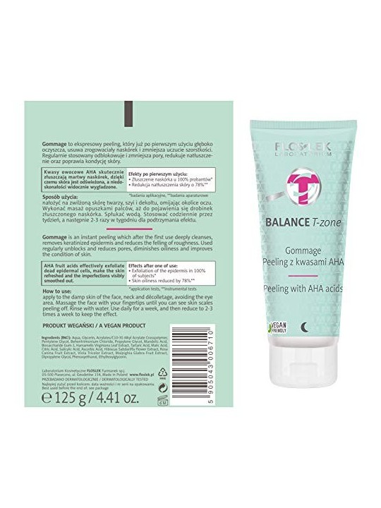 FLOSLEK Balance TZone Gommage peeling con acidi AHA 125ml