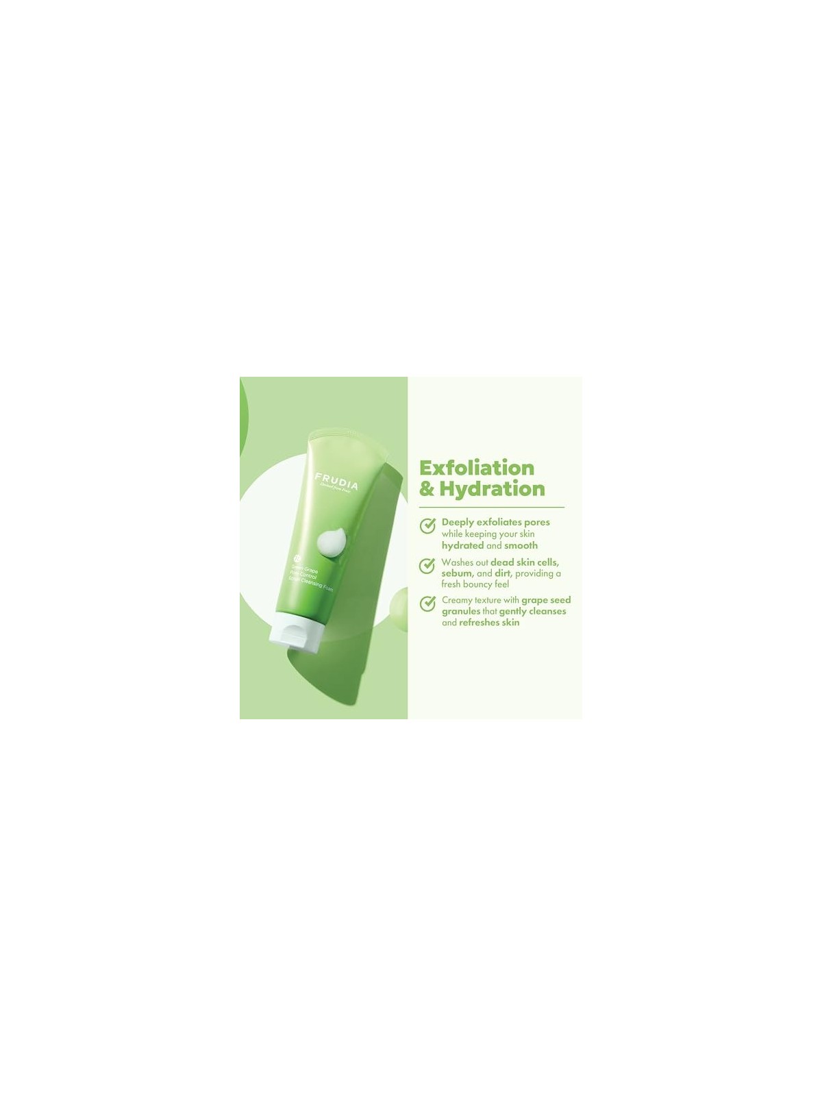 Frudia Schiuma Detergente Esfoliante Controllo Pori con Uva Verde 145 ml Donna
