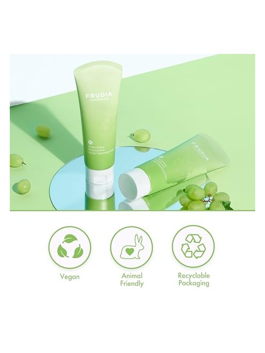 Frudia Schiuma Detergente Esfoliante Controllo Pori con Uva Verde 145 ml Donna
