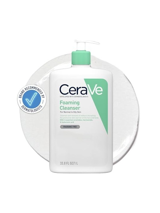 CeraVe Foaming Cleanser w-Pump 1000ml For Normal To Oily Skin
