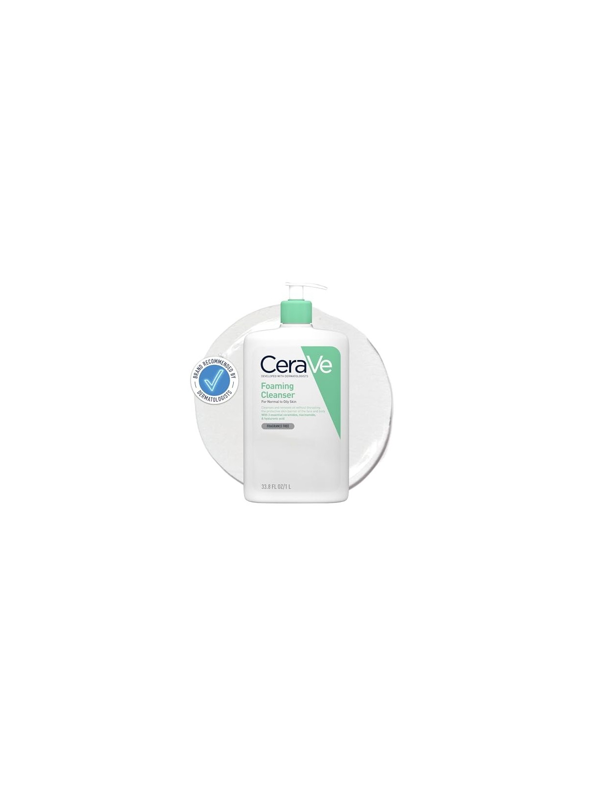 CeraVe Foaming Cleanser w-Pump 1000ml For Normal To Oily Skin