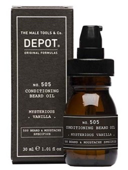 Depot 500 Specifiche per Barba e Baffi No 505 Olio per Barba Misteriosa Vaniglia Vitamina E per Lucentezza e Morbidezza 30ml do