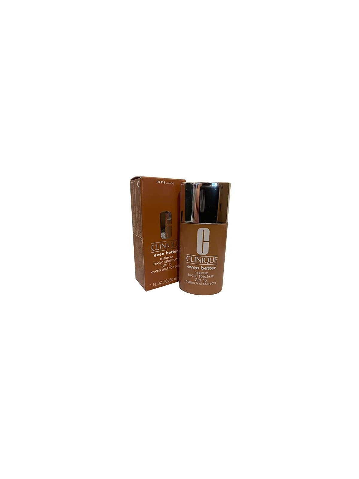 Clinique Even Better Fondotinta Idratante Liquido Senza Parabeni CN 113 Sepia SPF 15 30ml donna