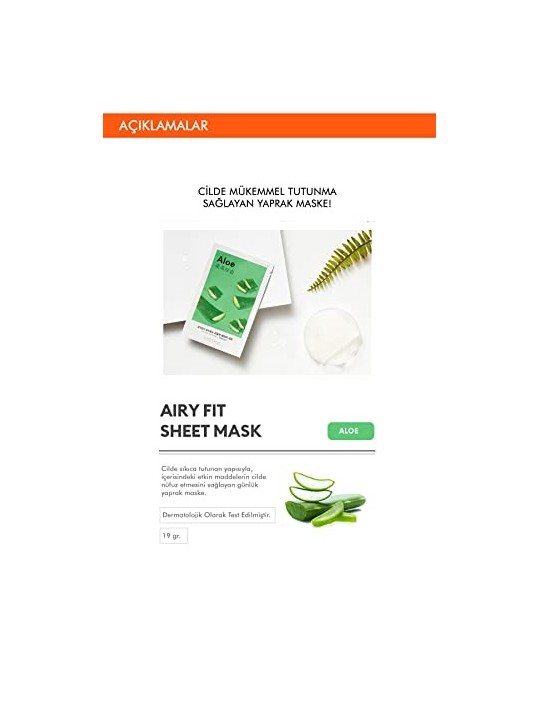 Missha Airy Fit Sheet Mask Aloe Hydrating and Firming 19ml