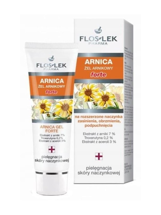 Arnica Gel Forte gel per vasi sanguigni dilatati, lividi, gonfiore e gonfiore 50ml