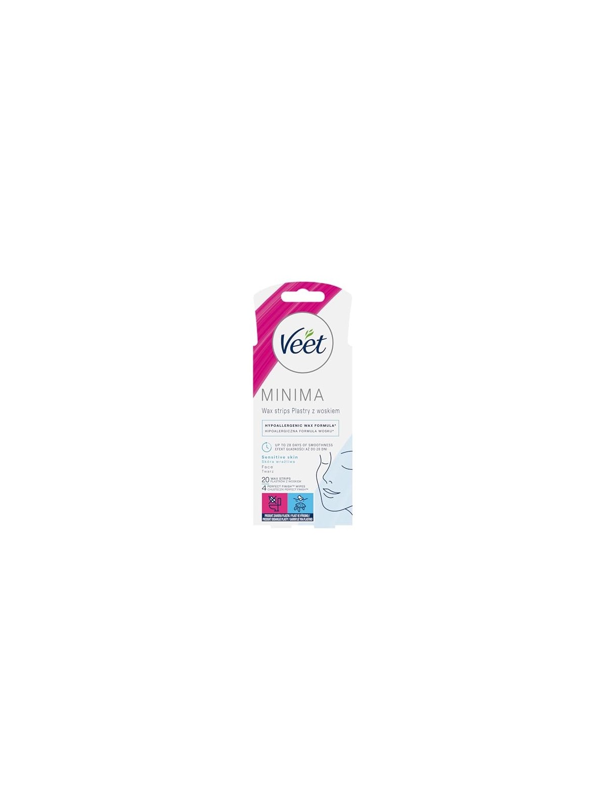 Veet EasyGel Wax Strips for Sensitive Skin Women's Hair Removal 20 pieces