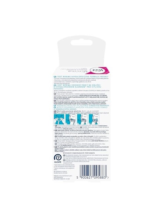 Veet EasyGel Wax Strips for Sensitive Skin Women's Hair Removal 20 pieces