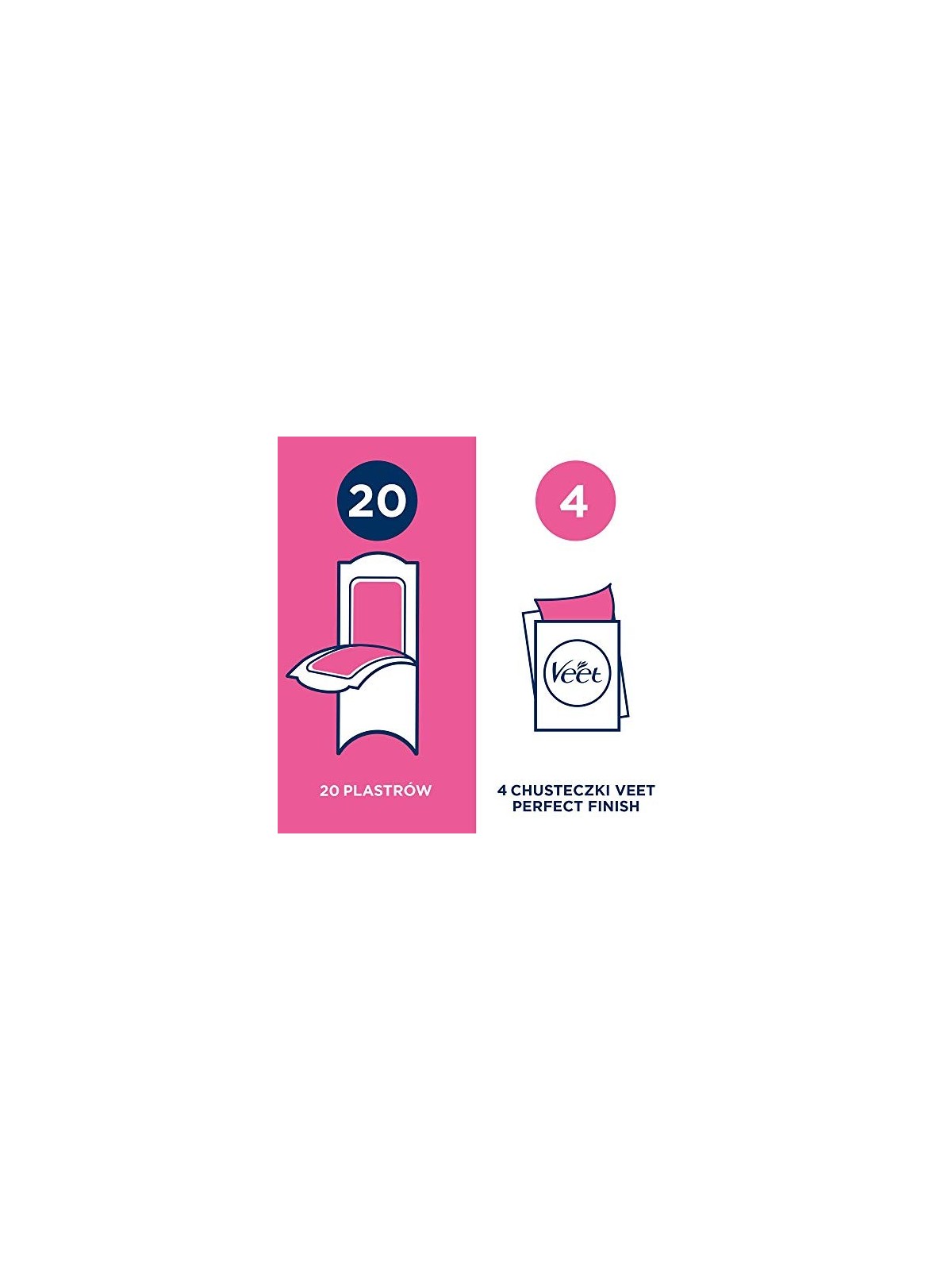 Veet EasyGel Wax Strips for Sensitive Skin Women's Hair Removal 20 pieces