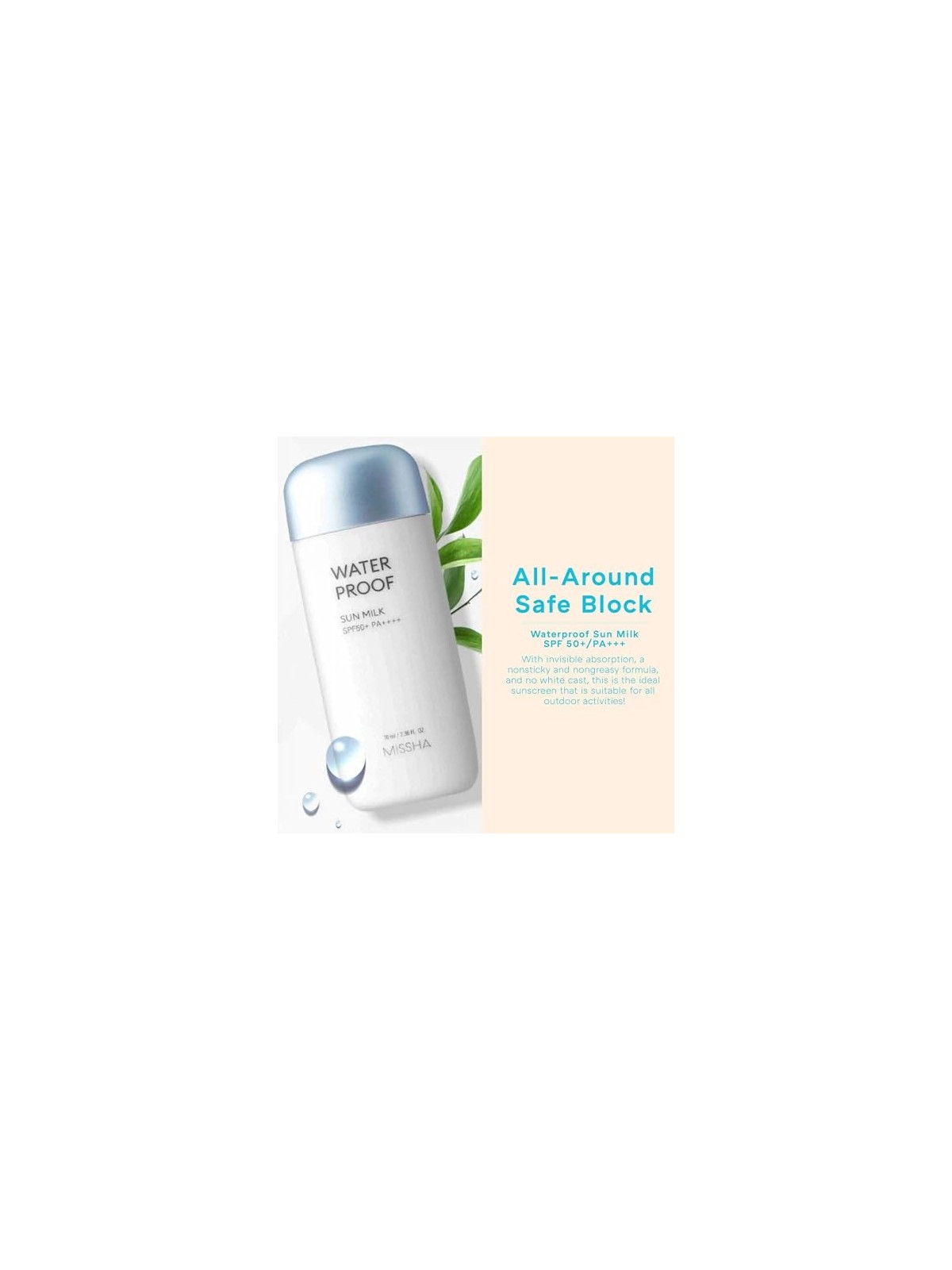 Missha Sun All Around Safe Block Waterproof Sun Milk SPF 50