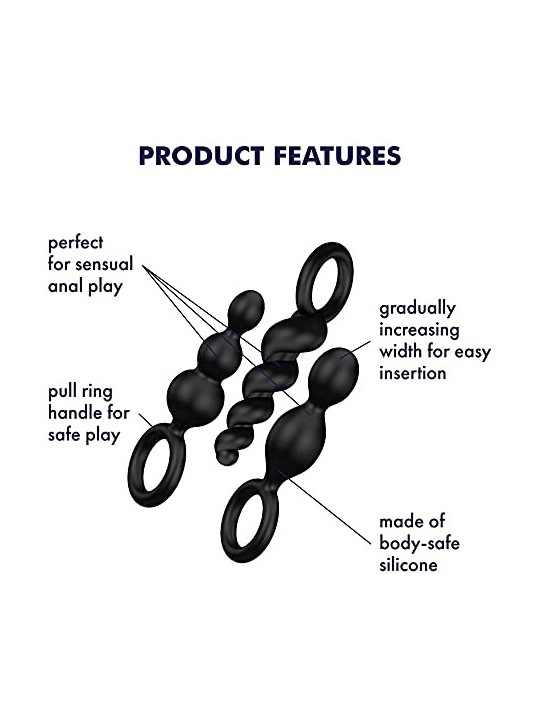 SATISFYER BOOTY CALL NERO NERO PERLE ANALI NERO NERO 3UN