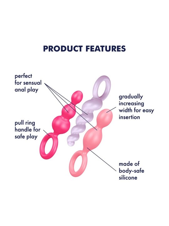 SATISFYER BOOTY CALL PERLINE ANALI COLORI 3UN