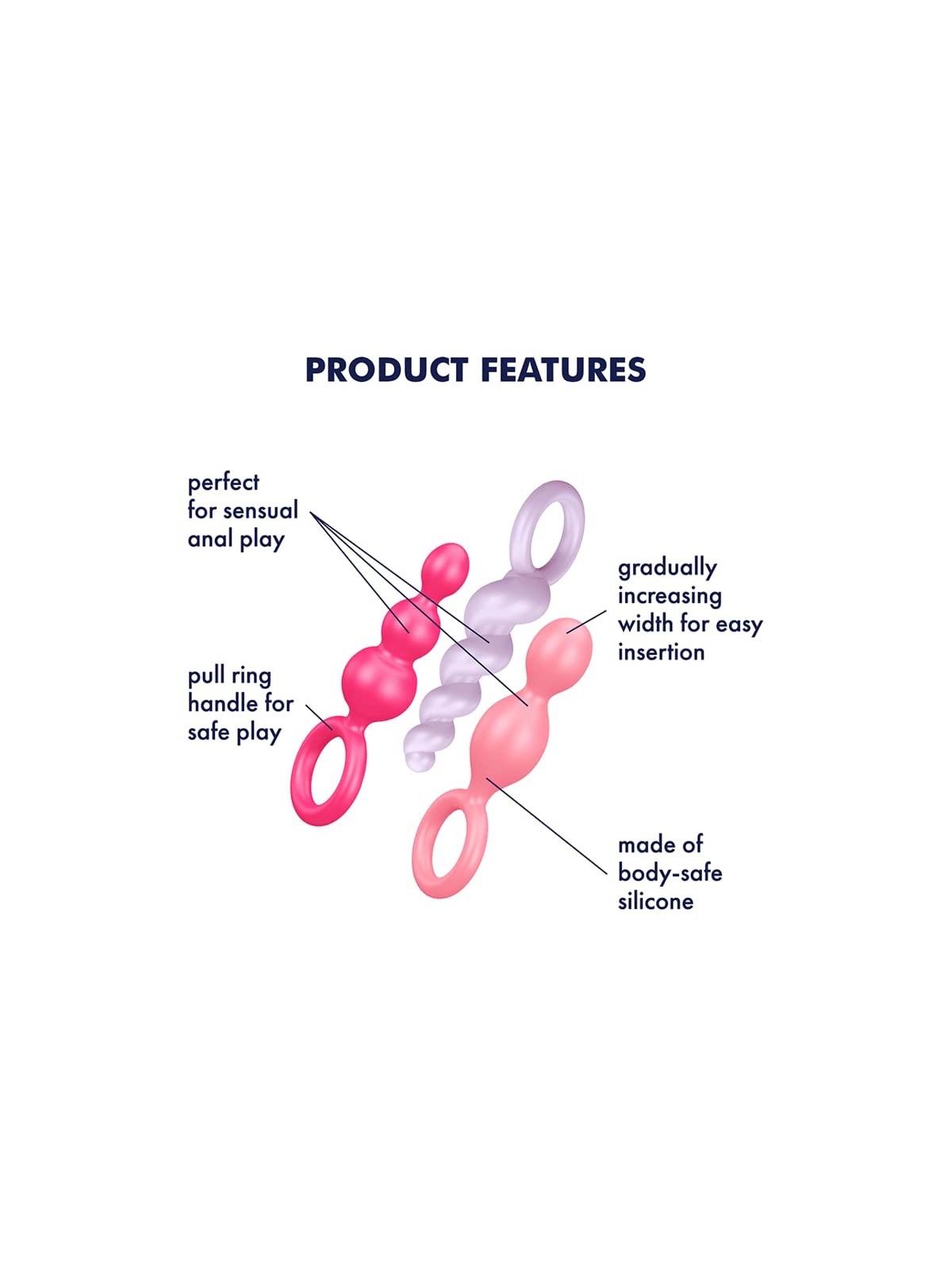 SATISFYER BOOTY CALL PERLINE ANALI COLORI 3UN