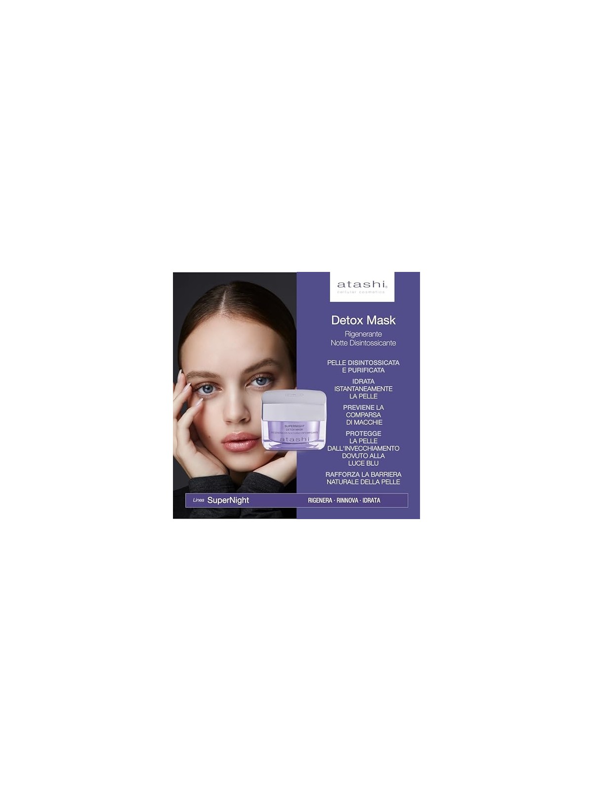 Atashi SUPERNIGHT maschera detox 50ml per donna