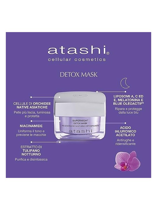 Atashi SUPERNIGHT maschera detox 50ml per donna
