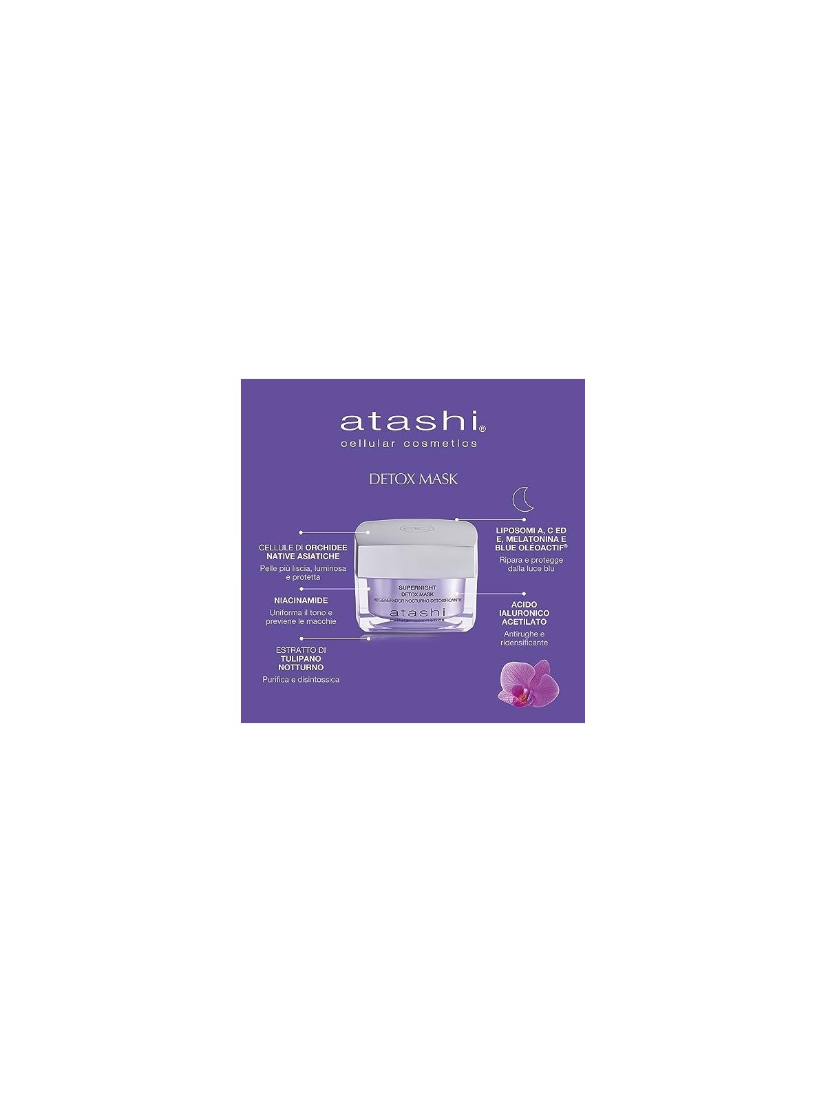 Atashi SUPERNIGHT maschera detox 50ml per donna