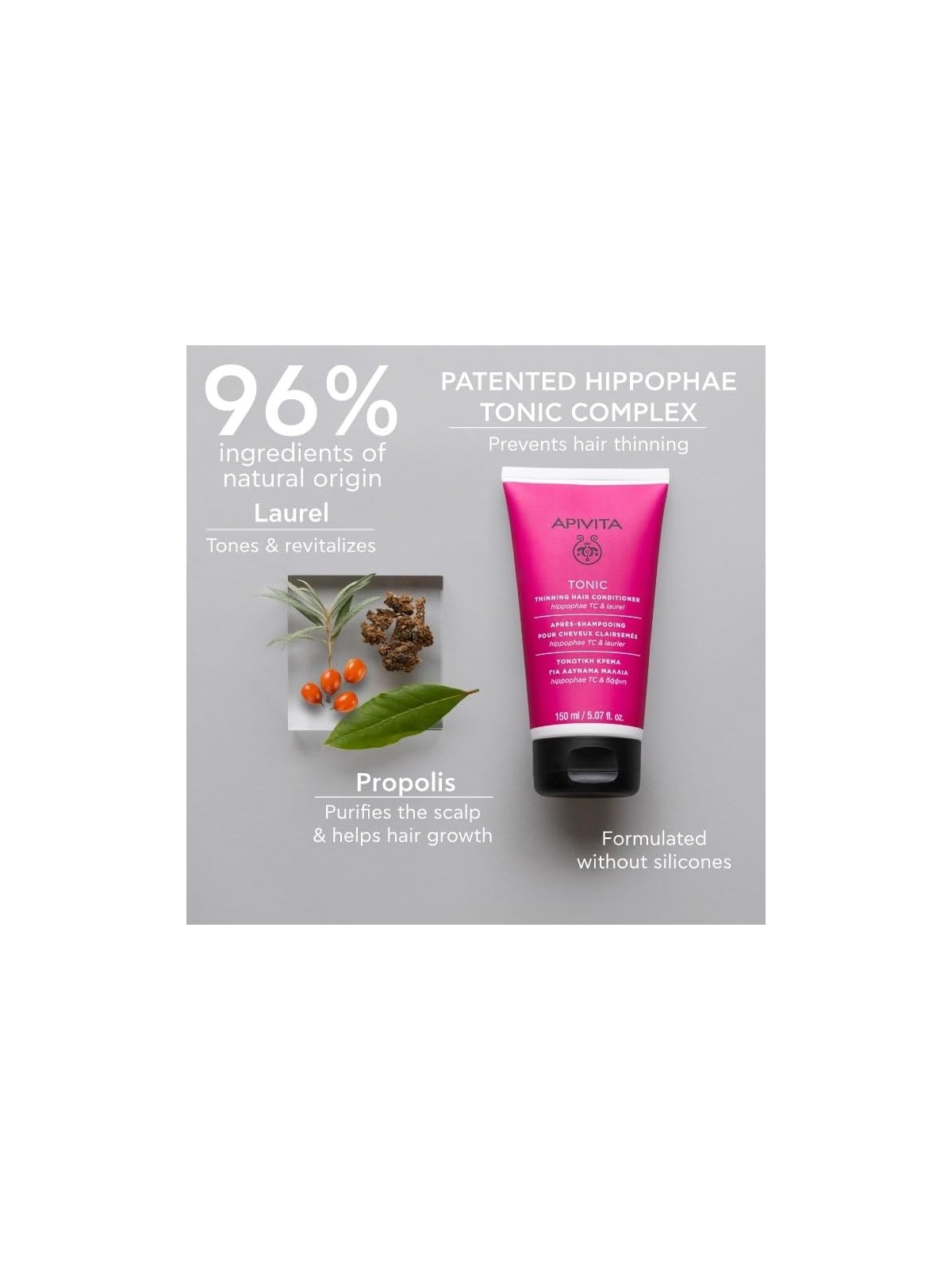 Apivita balsamo tonificante per capelli deboli 150ml unisex