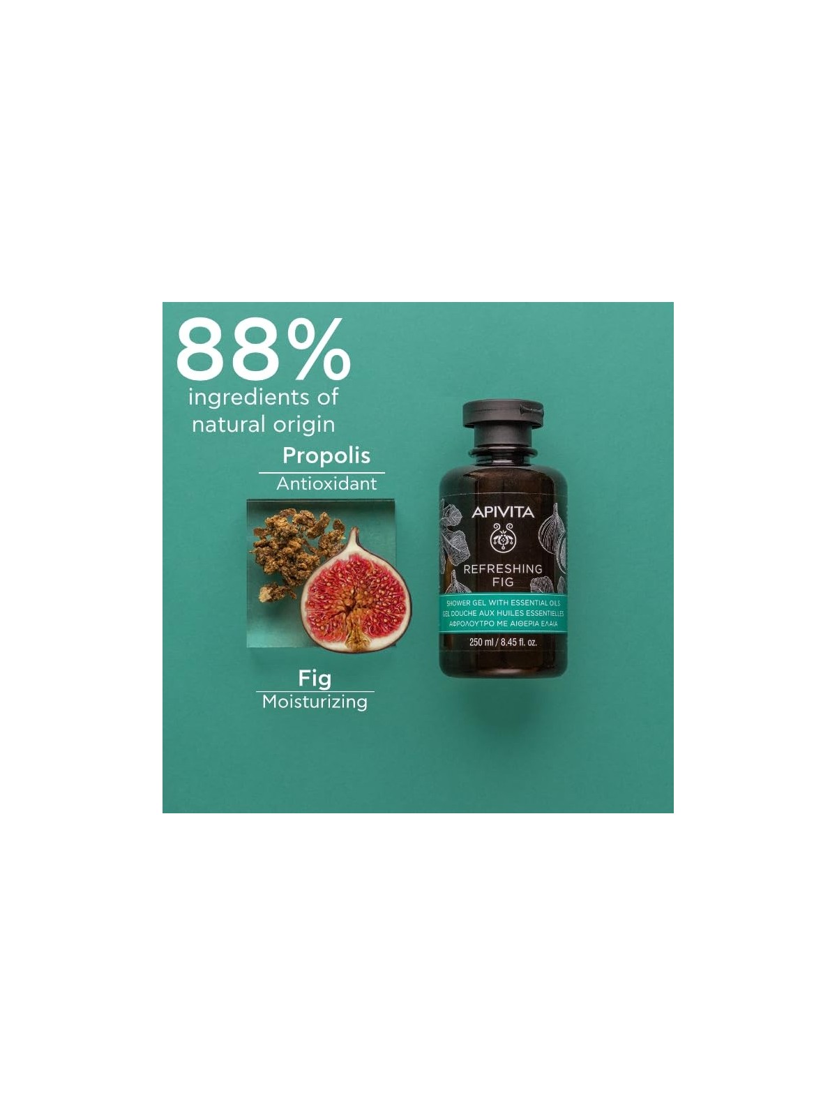 Gel doccia rinfrescante con fichi Apivita 250ml unisex