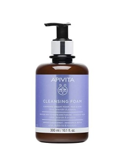 Crema Schiumosa Detergente Viso/Occhi Apivita con oliva e lavanda 300ml