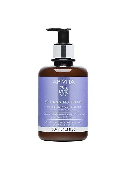 Crema Schiumosa Detergente Viso/Occhi Apivita con oliva e lavanda 300ml